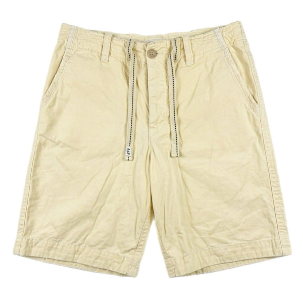 Vintage Y2K Abercrombie & Fitch Men's Casual Shorts Light-Yellow (Size 34)