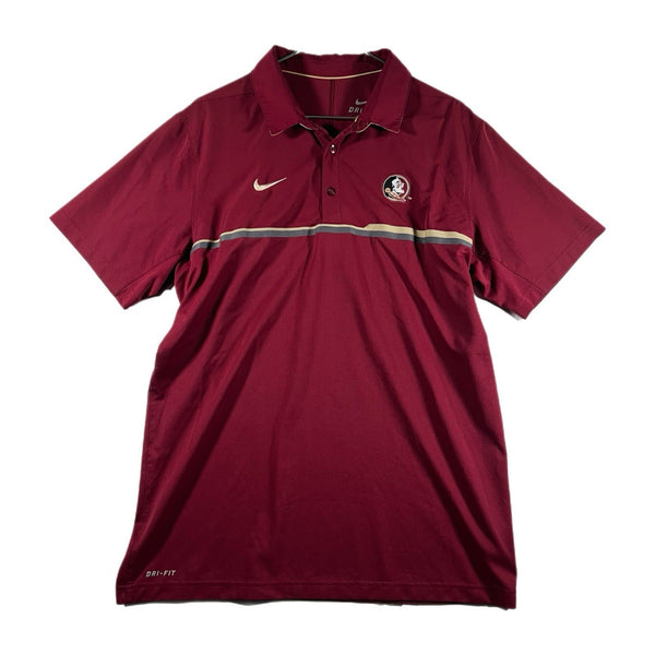 Nike Dri-Fit Men's FSU Seminoles NCAA Football Florida Golf Polo Shirt (Large)