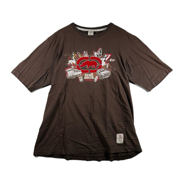 Vintage Y2K Ecko Unltd Men’s Baggy Rap Skater Graphic T Shirt Brown Rare (2XL)