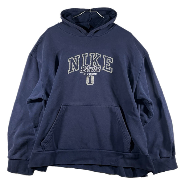 Rare Vintage Nike Vintage USA-Made Graphic Pullover Hoodie Sweatshirt Navy (XL)