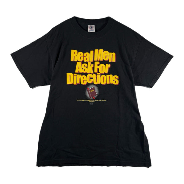 Vintage Men's Bible Jesus Funny Graphic T Shirt Black/Yellow (Large)