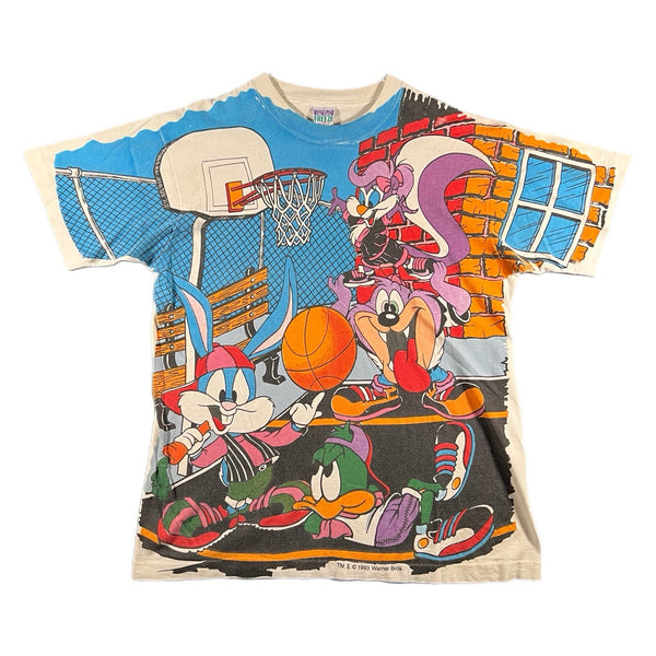 Vintage Freeze Looney Tunes All-Over-Print Single-Stitch US-Made T Shirt (Large)