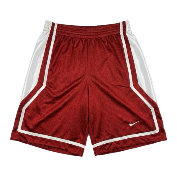 Vintage Y2K Nike Men's Embroidered Swoosh Basketball Baggy Shorts Red (Large)