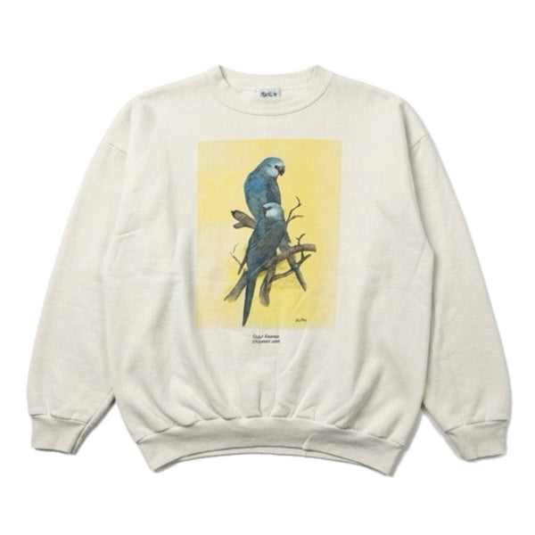 Vintage Bird Macaw Nature USA-Made Graphic Pullover Sweatshirt Crewneck (Large)