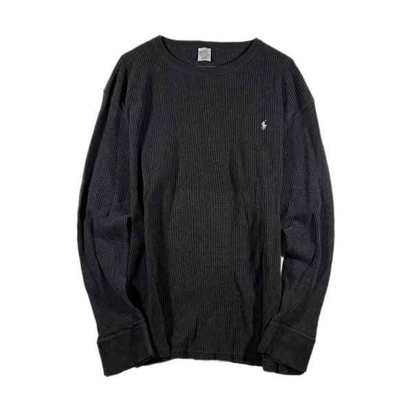 Vintage Polo Ralph Lauren Men's Long-Sleeve Underwear Top Sweater Black (XL)