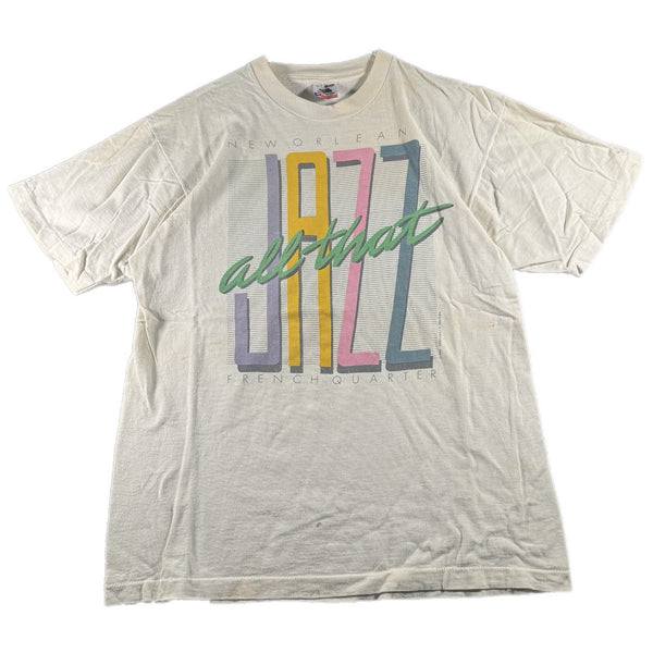 VIntage New Orleans Jazz Single-Stitch USA-Made Graphic T Shirt (Large)