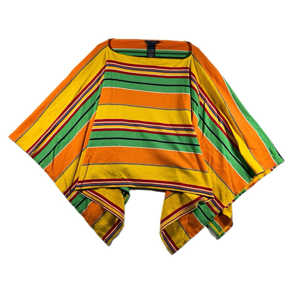 Vintage Ralph Lauren Women's Striped Multicolor Knit Poncho Rare (Medium/Large)