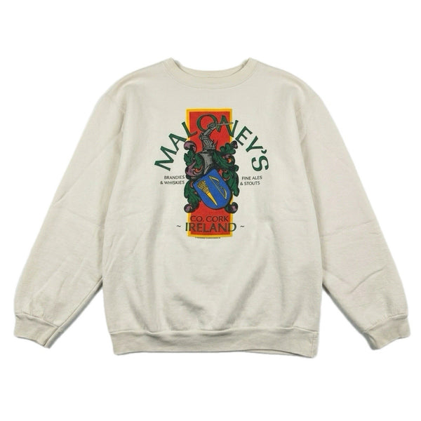 Vintage Men's Ireland Whiskey USA-Made Graphic Pullover Crew Sweatshirt (Large)