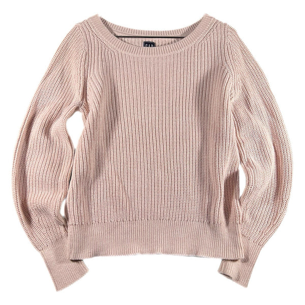 Gap Women's Willow Pink Knit Long-Sleeve 100%-Cotton Pullover Sweater (Medium)