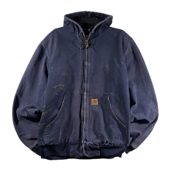 Vintage 2003 Carhartt J28 Men's Distressed Full-Zip Jacket Hoodie (Large Tall)