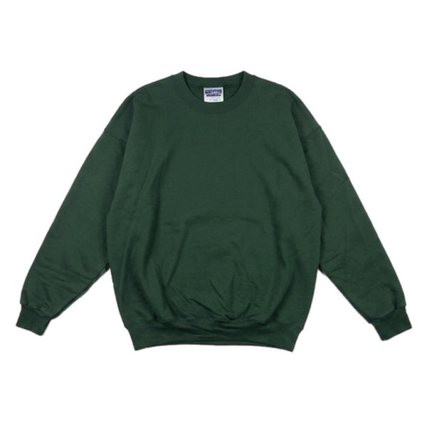 Vintage Hanes Men's Logo Blank Heavyweight Pullover Sweater Dark-Green (Large)