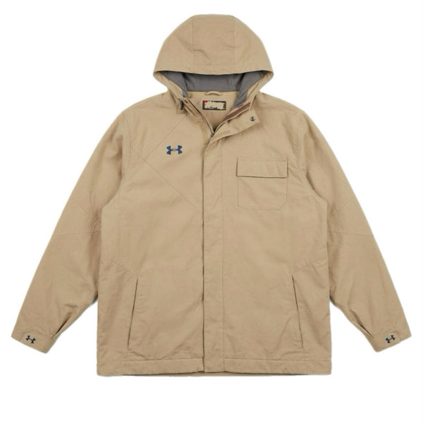 Under Armour Men's Windbreaker Lightweight Hood Full-Zip Track Jacket Tan (2XL)