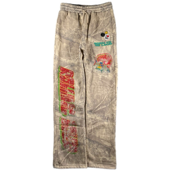 Rolling Loud Men's Sketch Camo Cotton-Blend Stacked Graphic Sweatpants (XL)