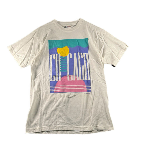 Vintage 90s Men’s Chicago USA-Made Single-Stitch Graphic T Shirt (Large)