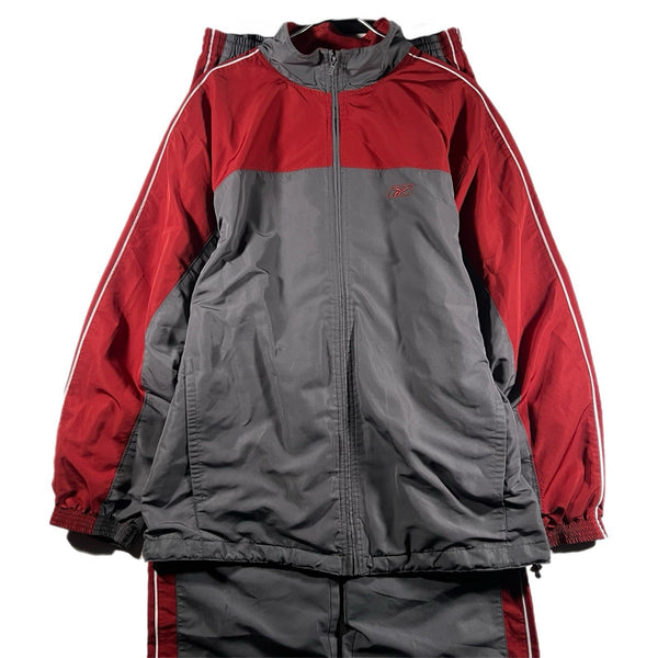 Vintage 90s Y2K Reebok Mens Lined Full-Zip Track Jumpsuit Jacket & Pants (Large)