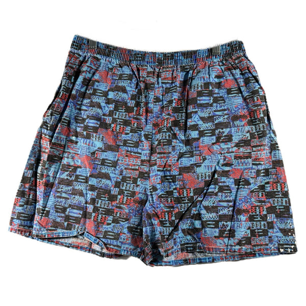 Vintage 90s Men's Athletic Pattern Aztec Graphic Shorts Multicolor (Large)