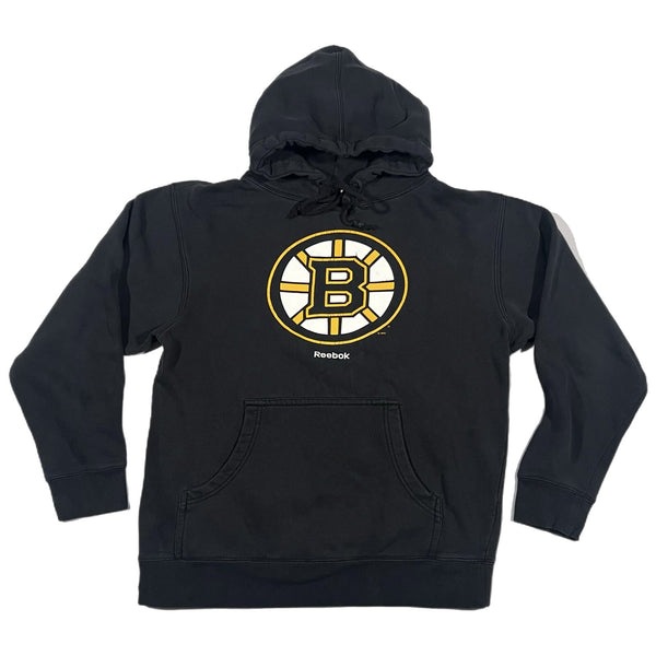 Y2K Reebok Boston Bruins NHL Men's Pullover Sweatshirt Hoodie Black (Small)