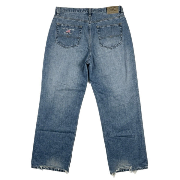 Vintage U. S. Polo Assn Men's Relaxed-Fit Denim Jeans Medium-Wash (Size 34x30)
