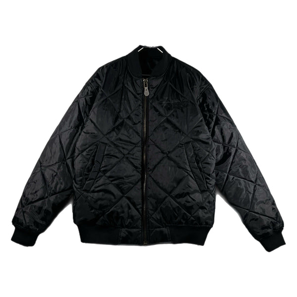 Vintage Y2K Southpole Men's Reversible Puffer Nylon Bomber Jacket Black (Large)