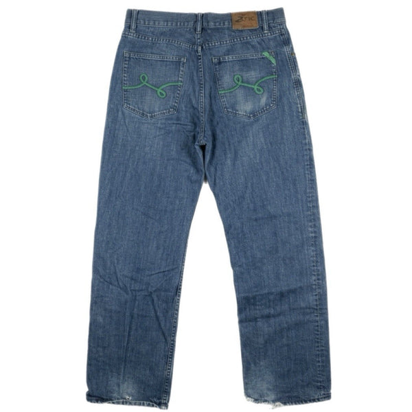 Vintage Y2K LRG Men's Relaxed Embroidered Skater Baggy Jeans Rare (Size 34)