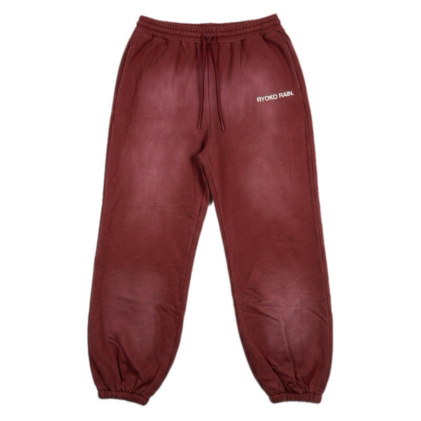 Ryoko Rain Men's Stacked Baggy Relaxed Graphic Jogger Sweatpants Clay-Red (3XL)