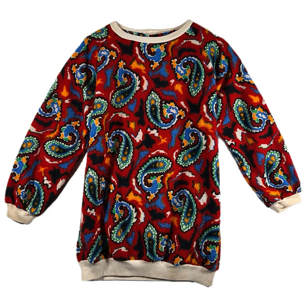 Vintage 60s Women's Paisley Pullover Long-Sleeve Multicolor Sweater (Large)