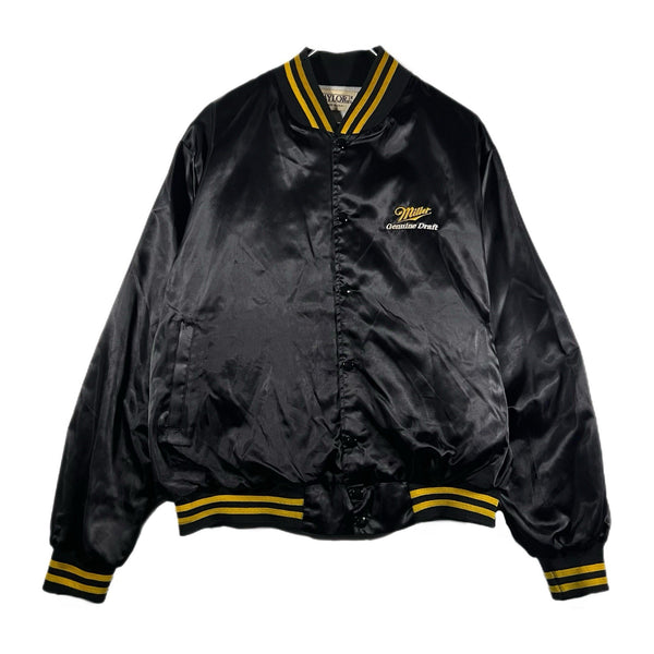 Vintage Taylor Men's USA-Made Satin Miller Genuine Draft Beer Bomber Jacket (XL)