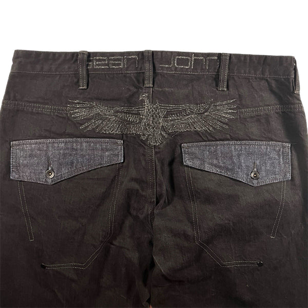 Vintage Y2K Sean John Men's Denim Baggy Embroidery Relaxed Fit (Size 38x32)