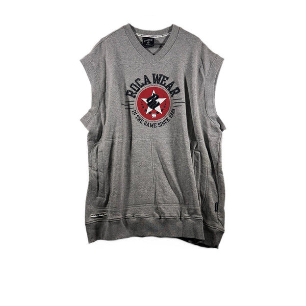 Vintage Y2K Rocawear Men's Sleeveless V-Neck Sweatshirt Embroidered Baggy (2XL)