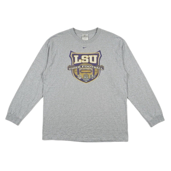 Vintage Nike LSU Tigers NCAA Football 2008 Bowl Champs Graphic T Shirt (XL)