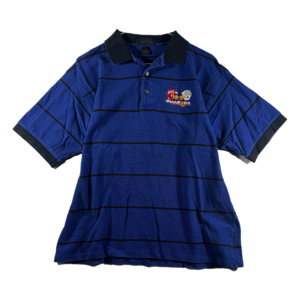 Vintage Antigua Men's Beer Golf Budweiser Bud Light Football Polo Shirt (Medium)