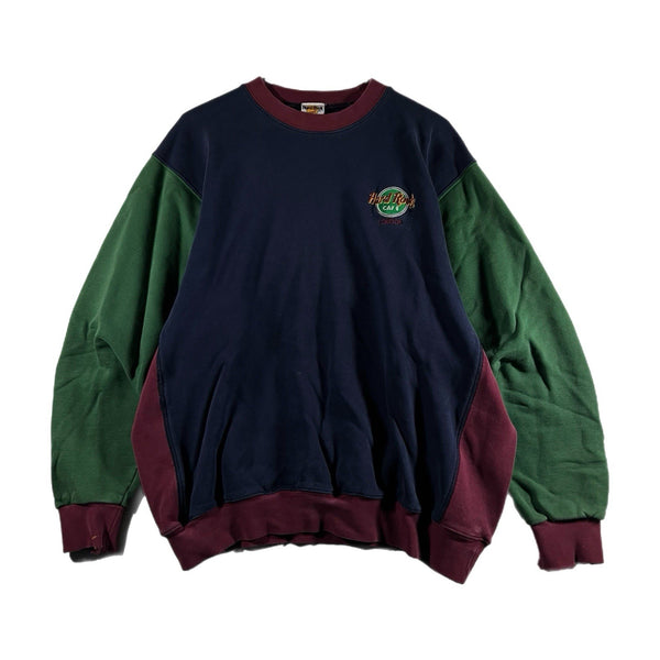 Vintage 90s Hard Rock London Embroidered Pullover Crewneck Sweatshirt (Medium)