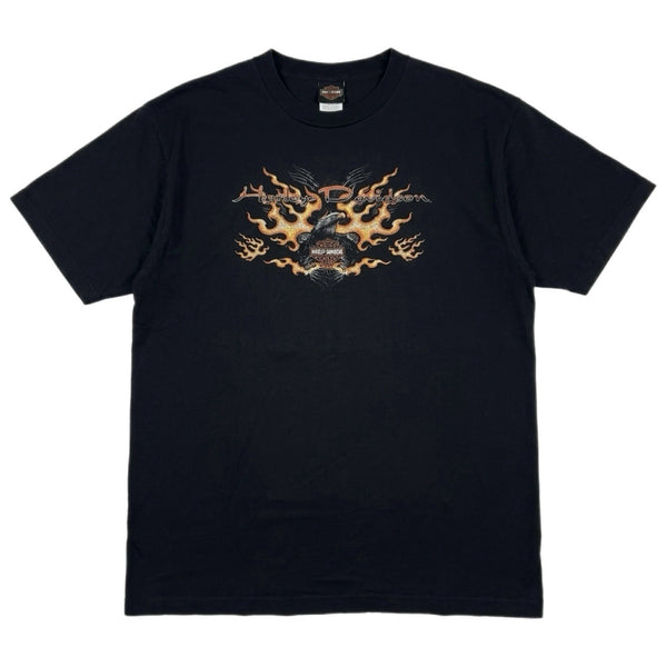 Vintage Harley-Davidson Motorcycles Eagle Flame USA-Made Graphic T Shirt (2XL)