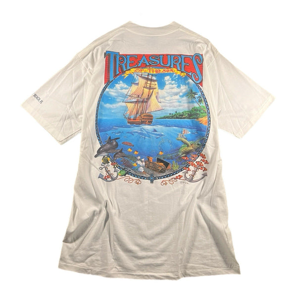Vintage Treasures of The Sea Men's Single-Stitch Graphic T Shirt PCB Ocean (XL)