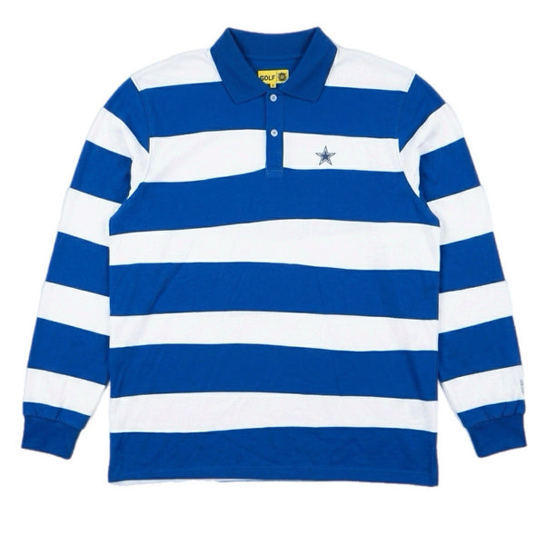 NFL x GOLF WANG Men's Dallas Cowboys Striped Long-Sleeve Rugby Polo Shirt (XL)