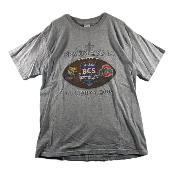 Vintage LSU Tigers NCAA Football 2008 National Champs Graphic T Shirt (Large)