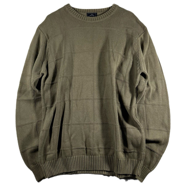 Vintage Dockers Men's Panel Crewneck Pullover Cotton Sweater Olive (Large Tall)