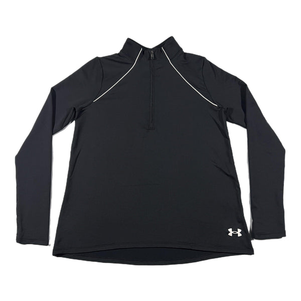 Under Armour Boys Athletic Quarter-Zip Cold-Gear Long-Sleeve Pullover Black (XL)