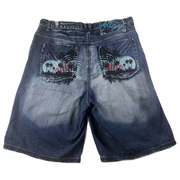Vintage Y2K Akademics Men's Baggy South-Beach Jean Shorts Denim Jorts (Size 40)