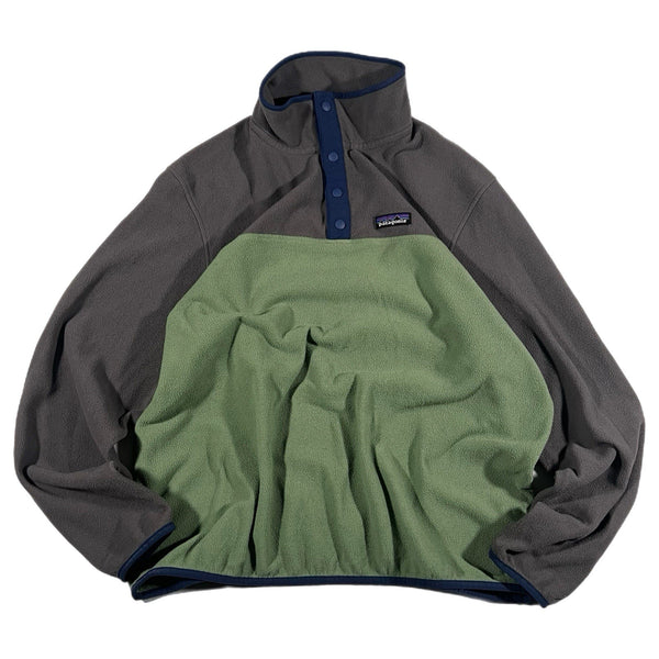 Patagonia Fleece Kid's Breathable Pullover Hiking Jacket Olive Green (Large)
