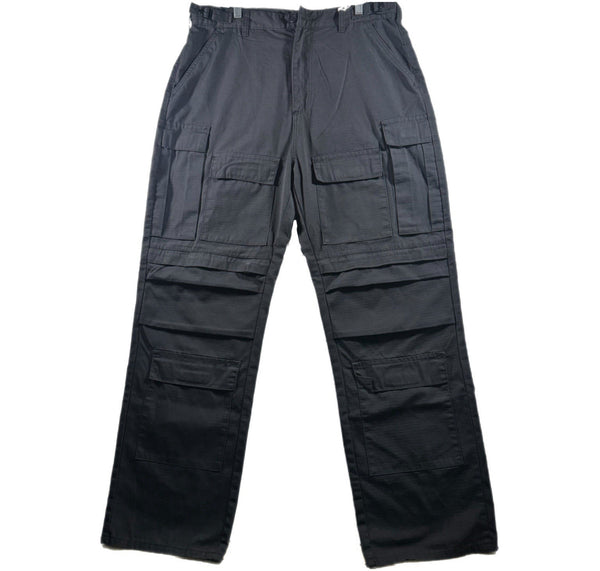 Mnml Men's Ultra-Baggy Cargo Utility Streetwear Skater Pants Black (Size 36)