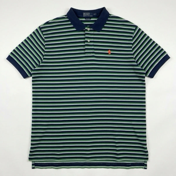 Vintage Polo Ralph Lauren Men's Golf Striped Collared Polo Shirt Rare (2XL)