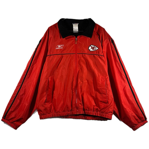 Vintage Reebok Kansas City Chiefs Breathable-Sleeve Full-Zip Jacket Red (Large)