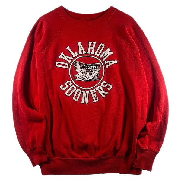 Vintage 70s 80s Oklahoma Sooners Ragland Crewneck Sweatshirt Puffprint (Medium)