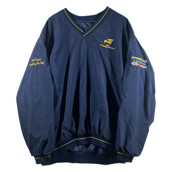 Vintage Swingster Men's Nascar USA-Made Pullover V-Neck Windbreaker Jacket (XL)