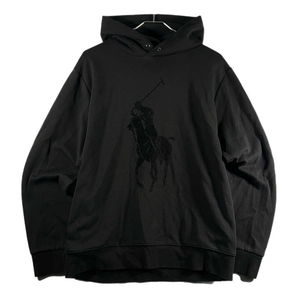Y2K Polo Ralph Lauren Mens Big-Pony Logo Pullover Hoodie Sweatshirt Rare (Large)