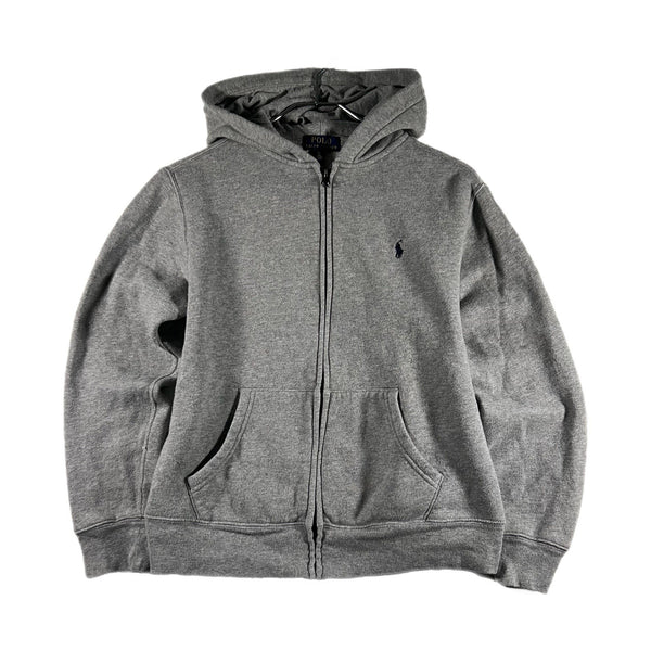 Polo Ralph Lauren Youth Fleece Full-Zip Hoodie Sweatshirt Jacket Gray (Large)