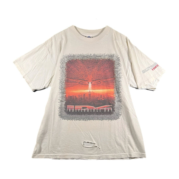 Vintage Independence Day Movie Promo Graphic T Shirt Hollywood Video (XL)