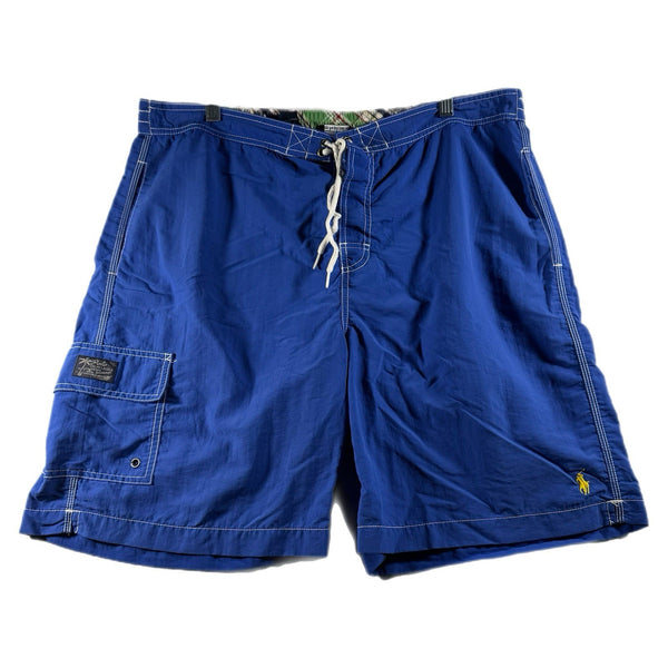 Vintage Polo Ralph Lauren Men’s Surf Cargo Board Shorts Swim Trunks Blue (Large)
