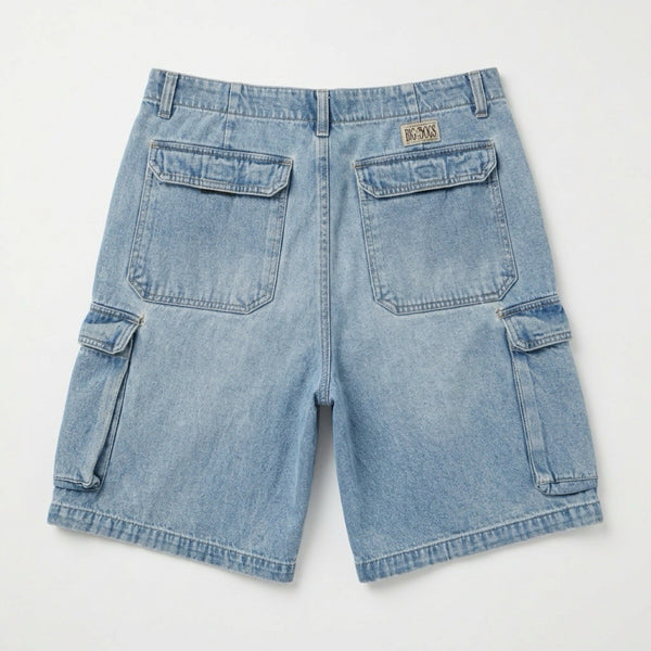 Vintage Big Dogs Men's Cargo Jorts Dark-Wash Denim Jean Shorts (Size 34)